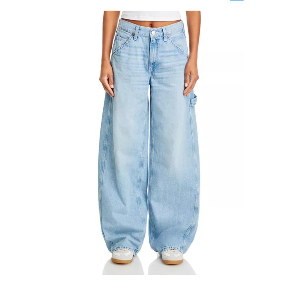 RE/DONE Painter Jean Women 24 Light Wash Excellent Wide Leg Carpenter Utility